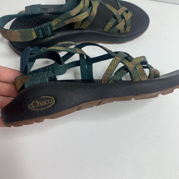 Chaco ZX/2 Classic Toe Loop Teal/Yellow Vibram Soles Sandals - Picture 3 of 7